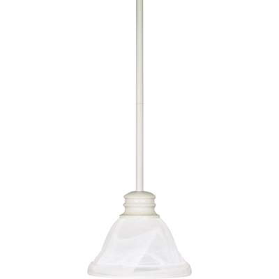 Nuvo Lighting 60/368  Empire - 1 Light - 7" - Mini Pendant with Hang Straight Canopy in Textured White Finish